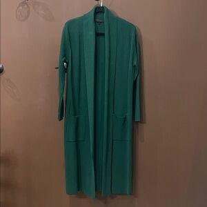 Green Long Cardigan with Pockets